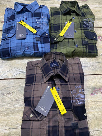 DV  Pulse Patch Checks Shirt Set of 3 pcs @ Rs. 425/- each.