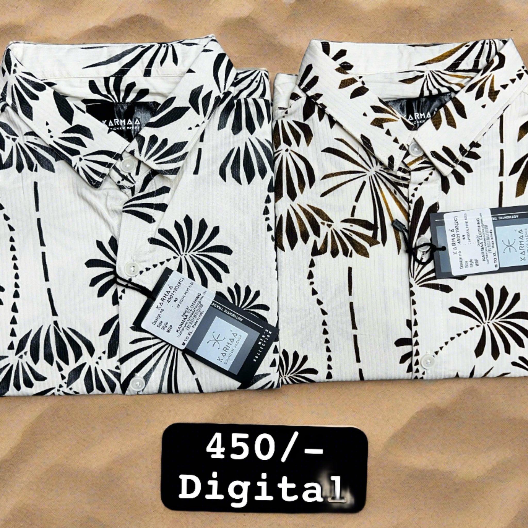 Karmaa Digital Printed Premium Shirts SET OF 4PCS @Rs. 440/each.