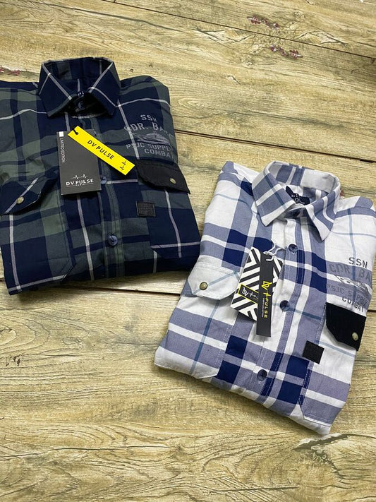 DV  Pulse Patch Checks Shirt Set of 3 pcs @ Rs. 425/- each.